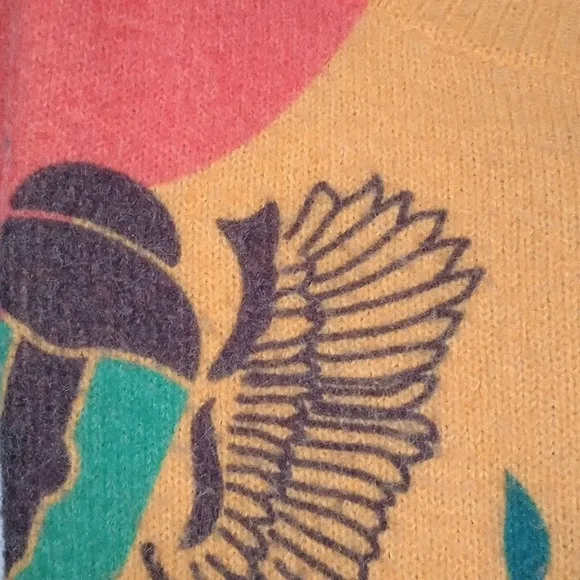 YESNO Womens Artsy Novelty Graphic Fish Ocean Life Wool Blend Pullover Sweater - Picture 4 of 8